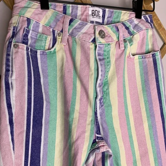 BDG Pastel Vertical Stripe Pant Size 27 - Picture 5 of 9
